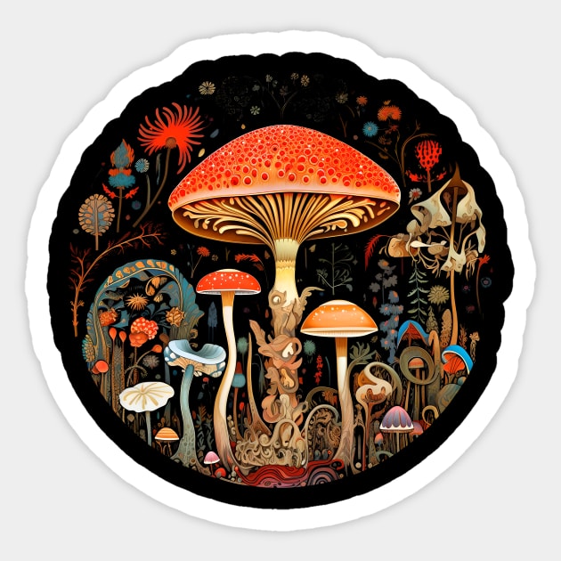 Colorful Psychedelic Mushrooms Sticker by Completely Mental